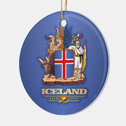 IJsland COA Keramisch Ornament (Links)