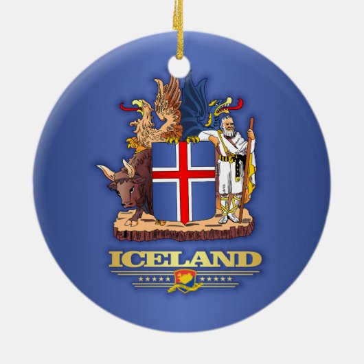 IJsland COA Keramisch Ornament (Achterkant)