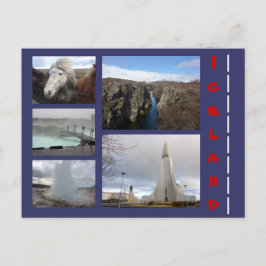 IJsland Collage 1 Briefkaart