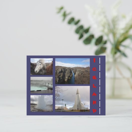 IJsland Collage 1 Briefkaart (Staand voorkant)