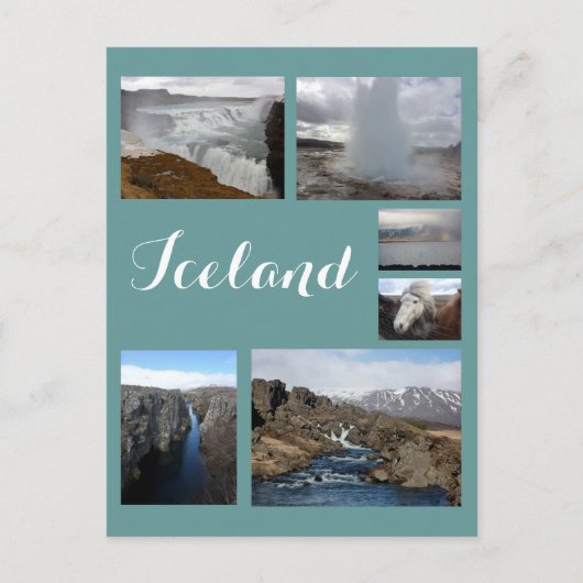 IJsland Collage 2 Briefkaart (Voorkant)