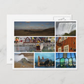 IJsland collage watervalhoogland reykjavik Briefkaart (Voorkant / Achterkant)