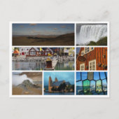 IJsland collage watervalhoogland reykjavik Briefkaart (Voorkant)