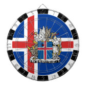 IJsland Dartboard, spelbord, IJslandse vlag Dartbord (Voorkant)