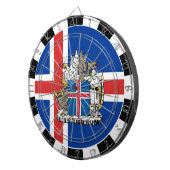 IJsland Dartboard, spelbord, IJslandse vlag Dartbord (Voorkant Rechts)