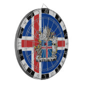 IJsland Dartboard, spelbord, IJslandse vlag Dartbord (Voorkant Links)