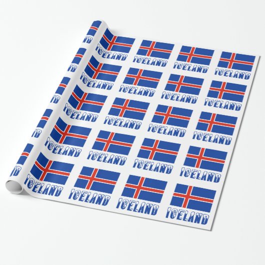 IJsland en IJsland Cadeaupapier (Uitgerold)