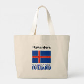IJsland en IJsland vlag met Jouw naam Grote Tote Bag (Achterkant)