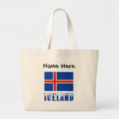 IJsland en IJsland vlag met Jouw naam Grote Tote Bag (Voorkant)