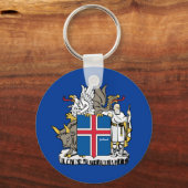 IJsland en IJslandse vlag, embleem, vakantie/sport Sleutelhanger (Voorkant)