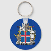 IJsland en IJslandse vlag, embleem, vakantie/sport Sleutelhanger (Achterkant)