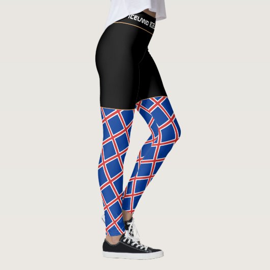 IJsland en IJslandse vlag mode, fan van reizen en  Leggings (Rechts)