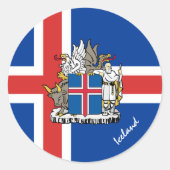 IJsland en IJslandse vlaggen, vakantie/sport Ronde Sticker (Voorkant)