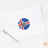 IJsland en IJslandse vlaggen, vakantie/sport Ronde Sticker (Envelop)