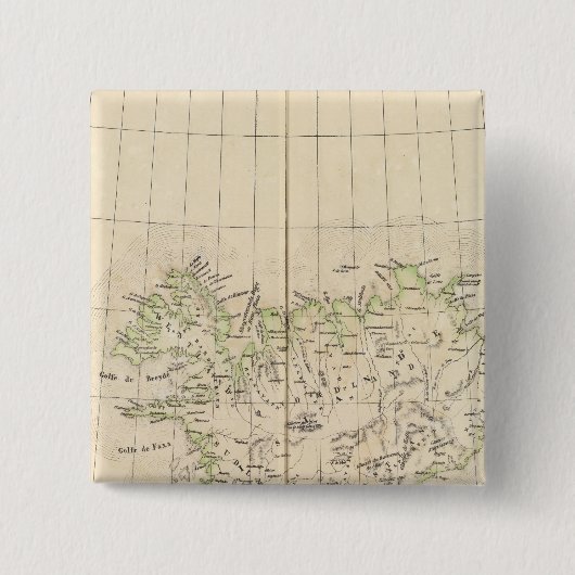 IJsland, Europa Vierkante Button 5,1 Cm (Voorkant)