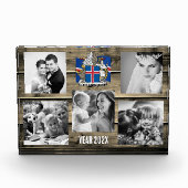IJsland familie fotoblok, IJslandse vlag, hout Fotoblokken (Voorkant)