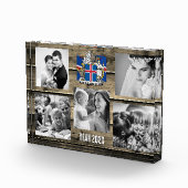 IJsland familie fotoblok, IJslandse vlag, hout Fotoblokken (Rechts)