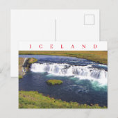 IJsland Faxi Waterfall uitzicht briefkaart (Voorkant / Achterkant)