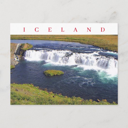 IJsland Faxi Waterfall uitzicht briefkaart (Voorkant)