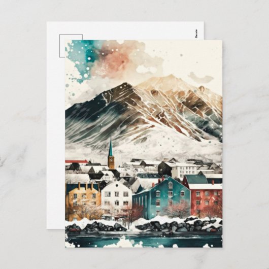 IJsland Feestdagenkaart (Voorkant / Achterkant)