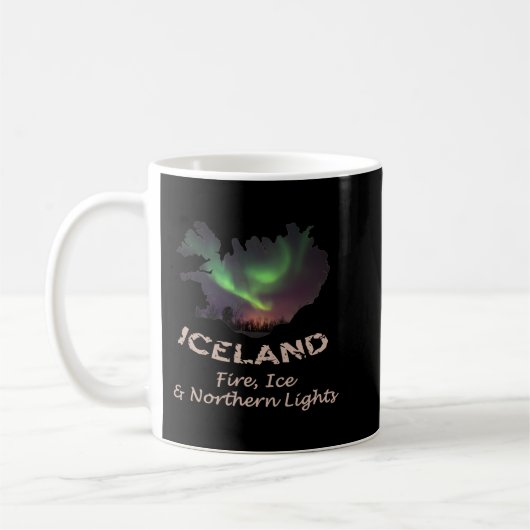 IJsland - Fire Ice & Northern Lights Aurora Koffiemok (Links)