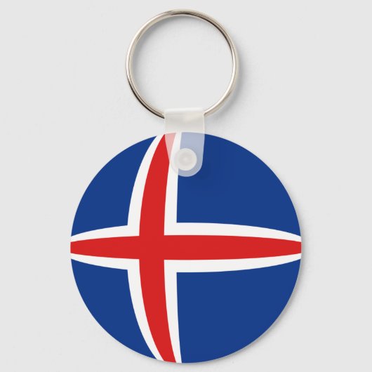 IJsland Fisheye Flag Sleutelhanger (Voorkant)