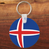 IJsland Fisheye Flag Sleutelhanger (Voorkant)