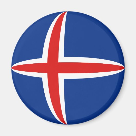 IJsland Fisheye Vlag Magneet (Voorkant)