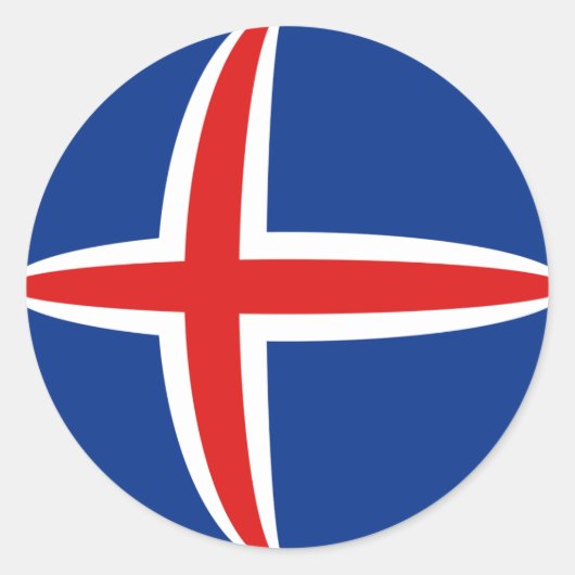 IJsland Fisheye Vlag Sticker (Voorkant)