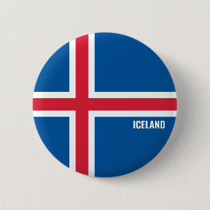 IJsland Flag Cute Patriotic Ronde Button 5,7 Cm