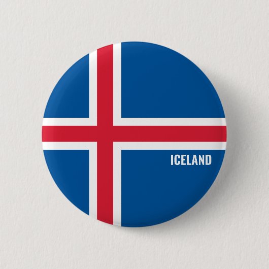 IJsland Flag Cute Patriotic Ronde Button 5,7 Cm (Voorkant)