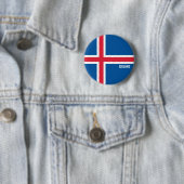IJsland Flag Cute Patriotic Ronde Button 5,7 Cm (In situ)