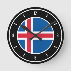 IJsland Flag Elegant Ronde Klok