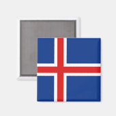 IJsland Flag Magnet (Voorkant / Achterkant)