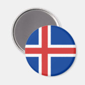 IJsland Flag Magnet (Voorkant / Achterkant)