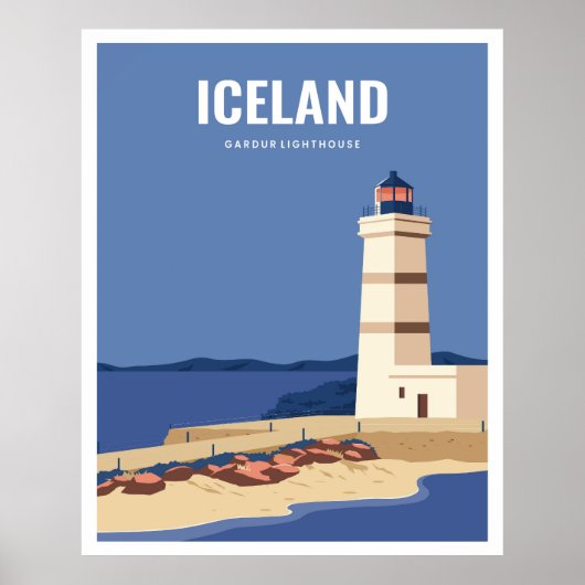 IJsland Gardur vuurtoren Poster (Voorkant)
