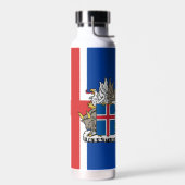 IJsland - geïsoleerde fles, IJslandse vlag Waterfles (Links)