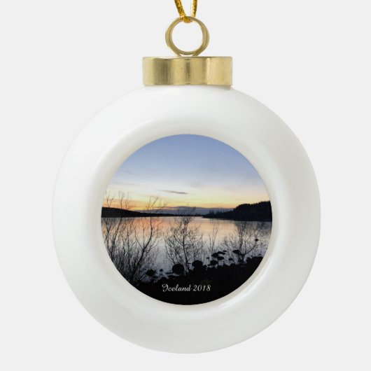 IJsland - Gepersonaliseerde keramische versiering Bal Ornament (Voorkant)