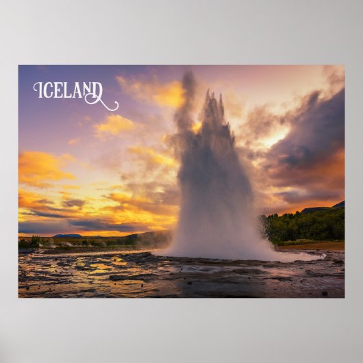 IJsland Geyser Poster (Voorkant)