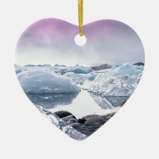 IJsland Glacier Lagoon Keramisch Ornament (Voorkant)