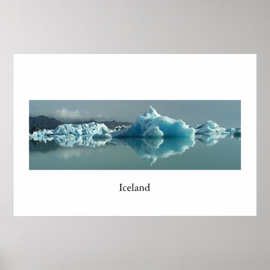 IJsland Glacier Lake Poster (Voorkant)