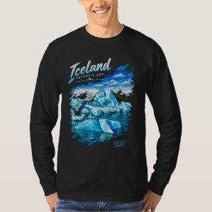IJsland Gletsjer T-shirt – Blauwe Ijsbergen en Ber