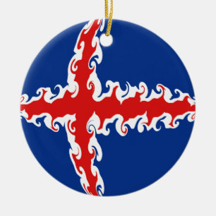 IJsland Gnarly Flag Keramisch Ornament