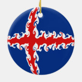 IJsland Gnarly Flag Keramisch Ornament (Achterkant)