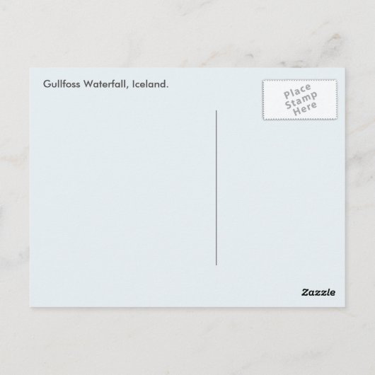 IJsland - Gollfoss Waterfall Briefkaart (Achterkant)