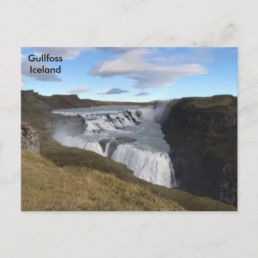 IJsland - Gollfoss Waterfall Briefkaart (Voorkant)