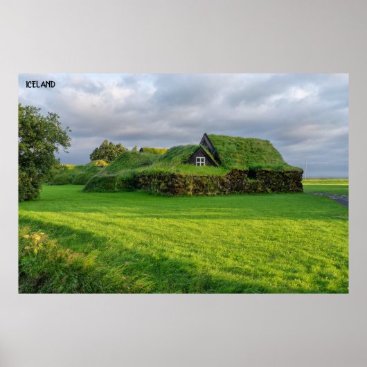 IJsland - Groene Huis Poster (Voorkant)