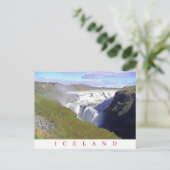 IJsland Gullfoss Waterval uitzicht ansichtkaart Briefkaart (Staand voorkant)
