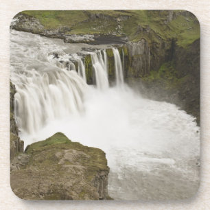 IJsland. Hafragilsfoss waterval in Bier Onderzetter