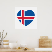 IJsland Hart Vlag Poster (Keuken)